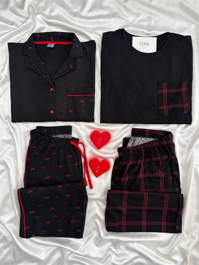 Aşkın Ruhu 4 Parça Çift Pijama Seti