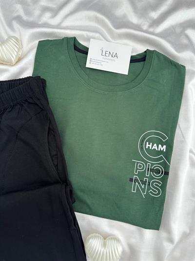 Yeşillim 4 Parça Çift Pijama Seti