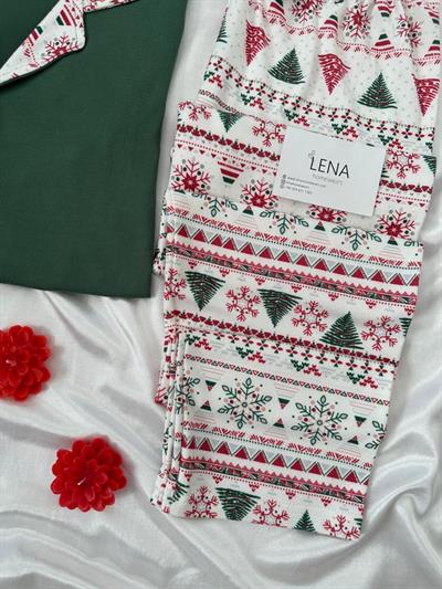 Yılbaşı Ağaç Desenli Termal Pijama Takımı