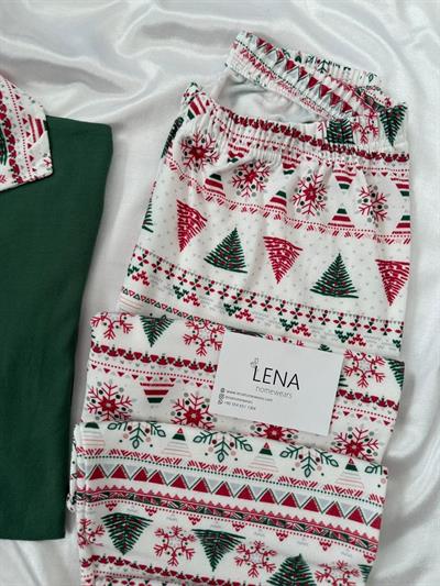 Yılbaşı Ağaç Desenli Termal Pijama Takımı