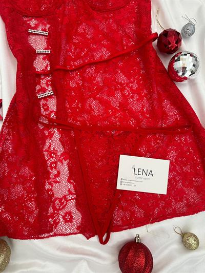 Yılbaşı Özel Kırmızı Dantel Gecelik