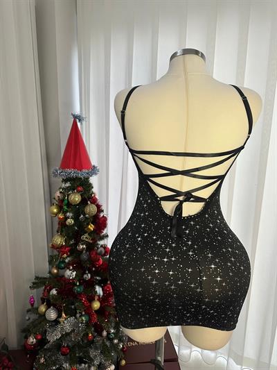 Yılbaşı Yıldızım Tüy Detaylı Gecelik