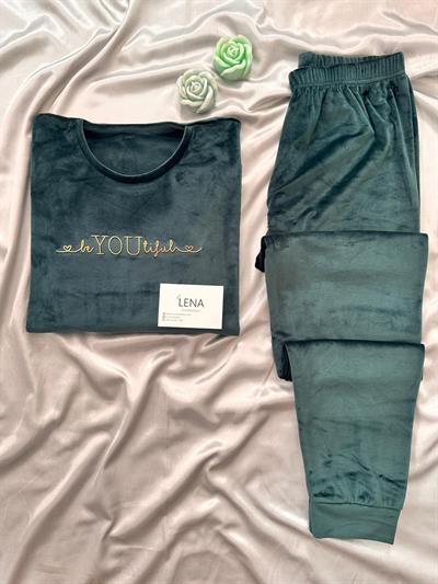 Zümrüt Kadife Pijama Takımı 