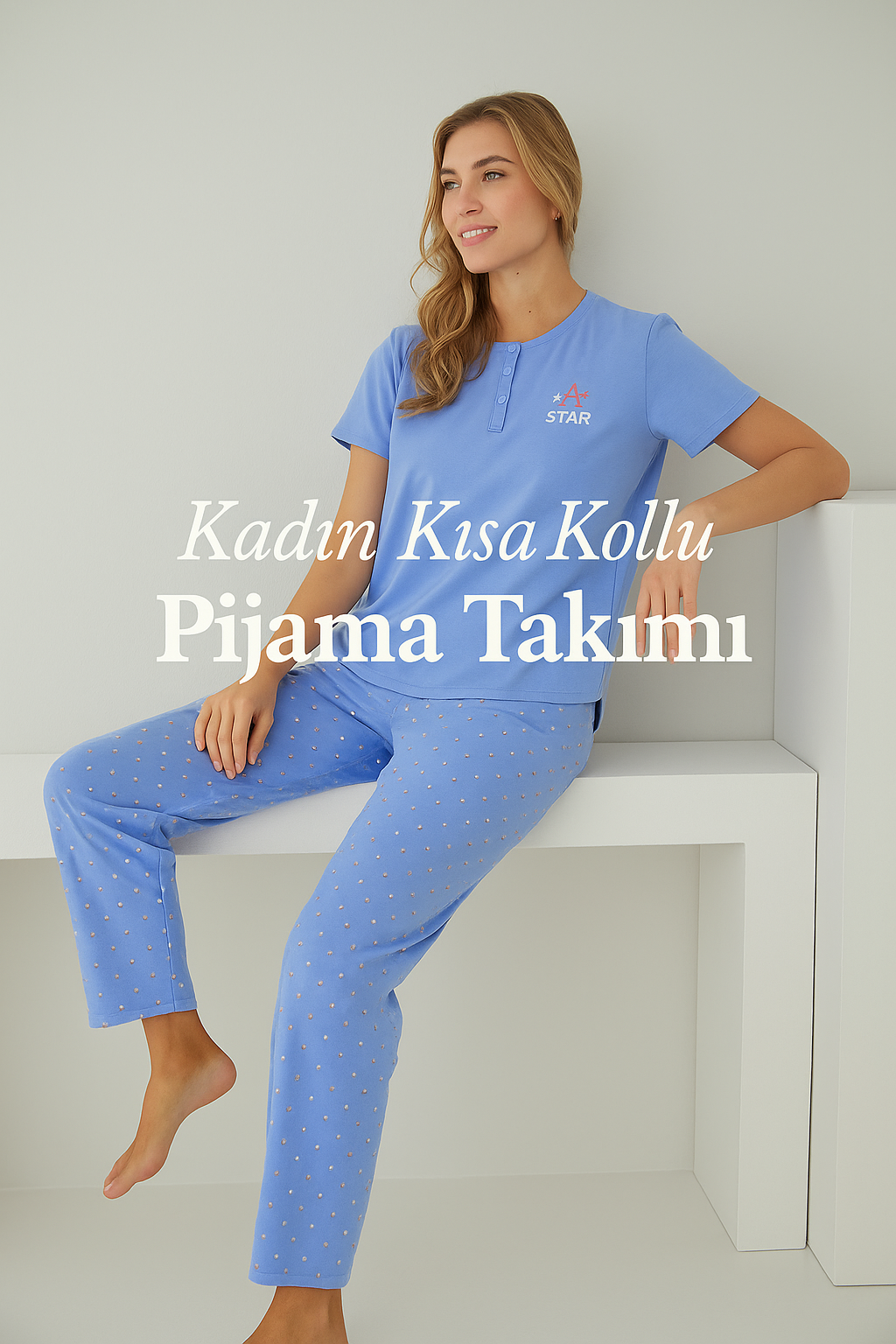 kısa kollu pijama takımı