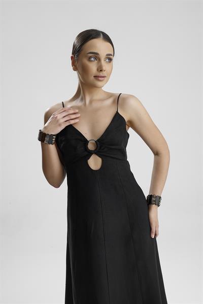 Alvina Askılı Elbise Siyah Gece/Gündüz Elbise