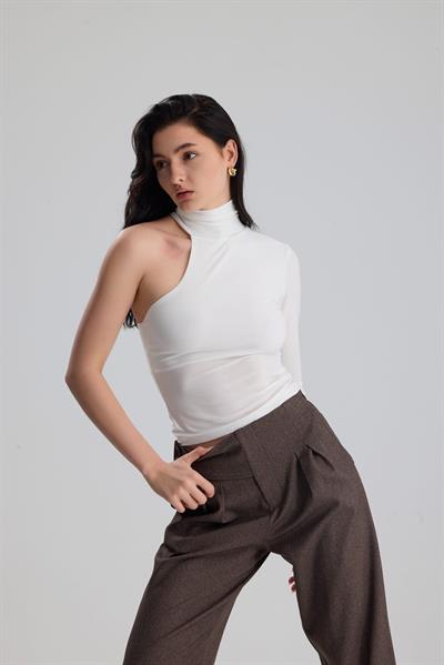 GİZA Tek Kol Ekru Kadın Body Suit