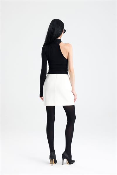 JADİDA Ekru Blazer Ceket ve Mini Etek Takım