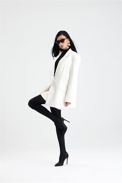 JADİDA Ekru Blazer Ceket ve Mini Etek Takım