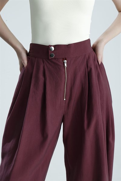 MARA Paça Kemer Detaylı Mürdüm Pantolon
