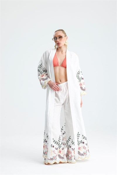 PANNA Uzun Nakışlı Kimono