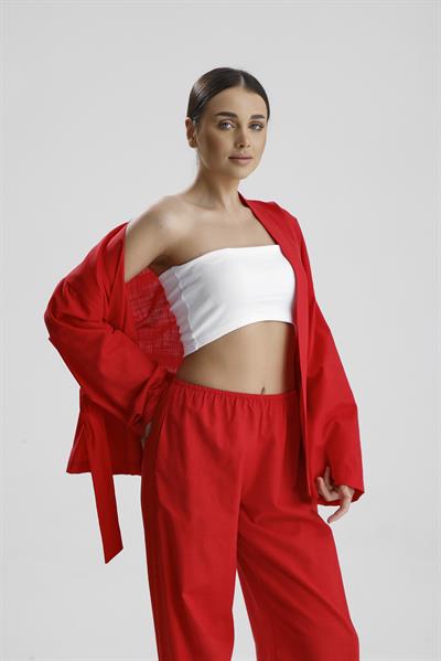 Rose Kadın KimonoKırmızı Gece/Gündüz Kimono