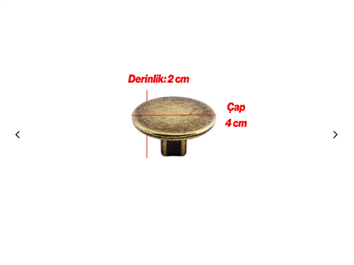 Tek Vidalı Düz Lüks Antik Sarı Düğme 