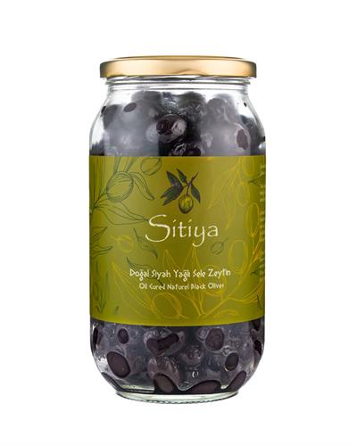 Doğal Siyah Yağlı Sele Zeytin 1000 cc (Cam Kavanoz)