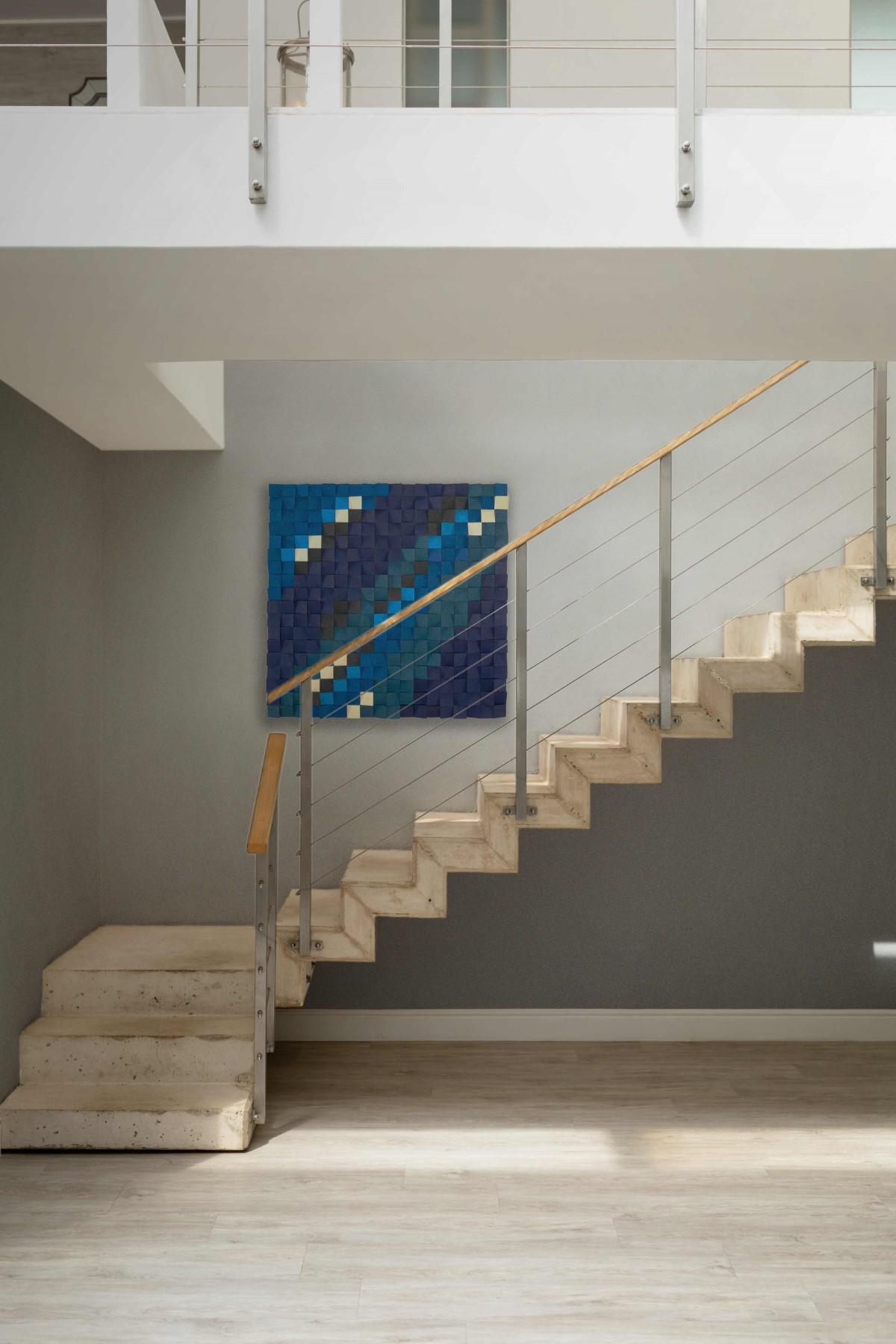 Blue Eyes Handmade Mosaic Wood Wall Art