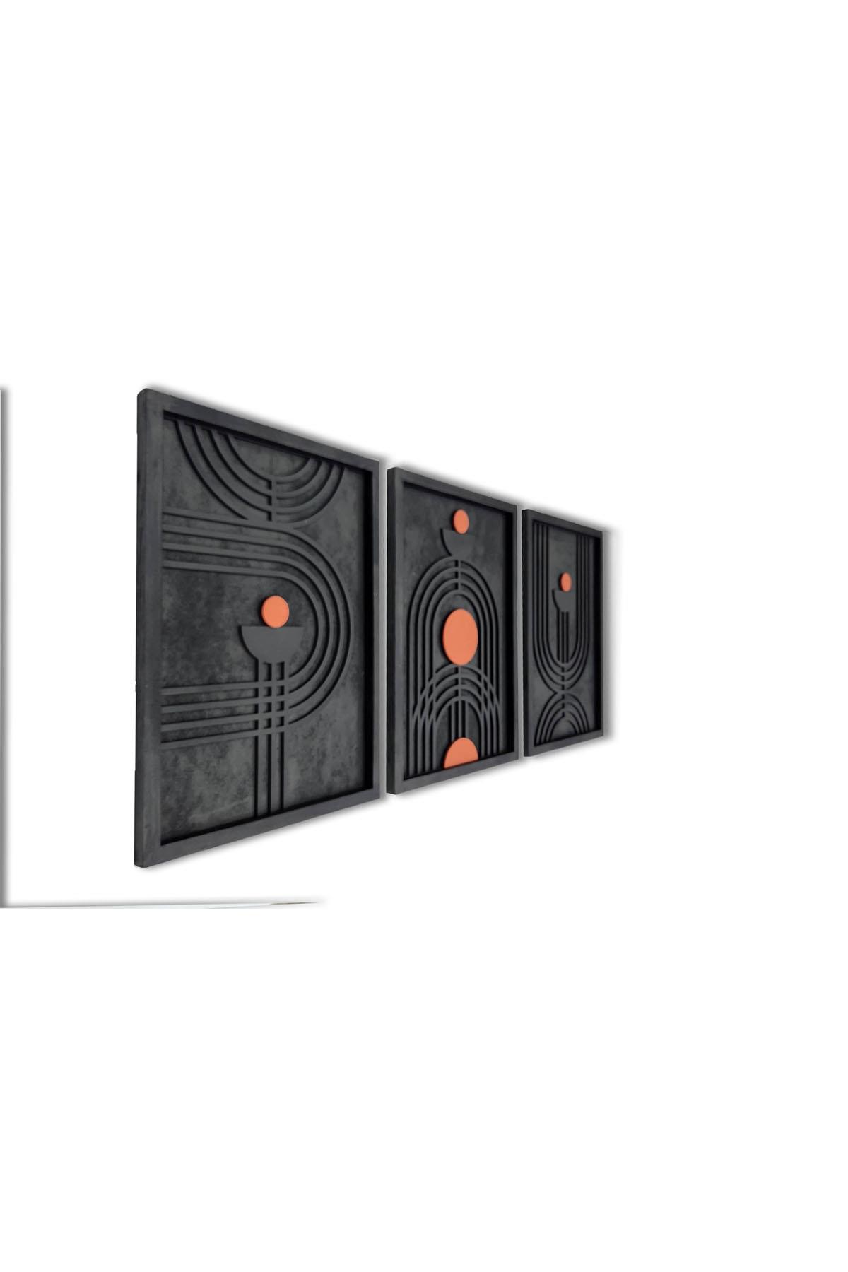 GeoCoral Geometrik Ahşap Duvar Tablosu