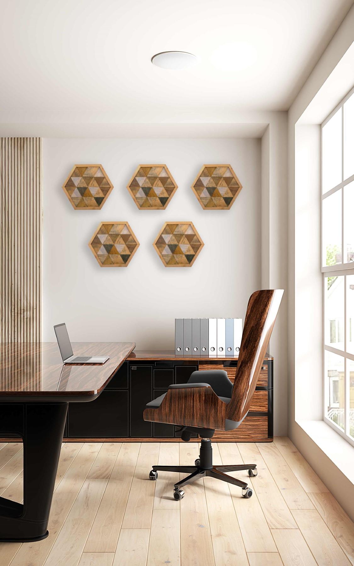 heXagon Rustik El Yapımı Ahşap Duvar Tablosu