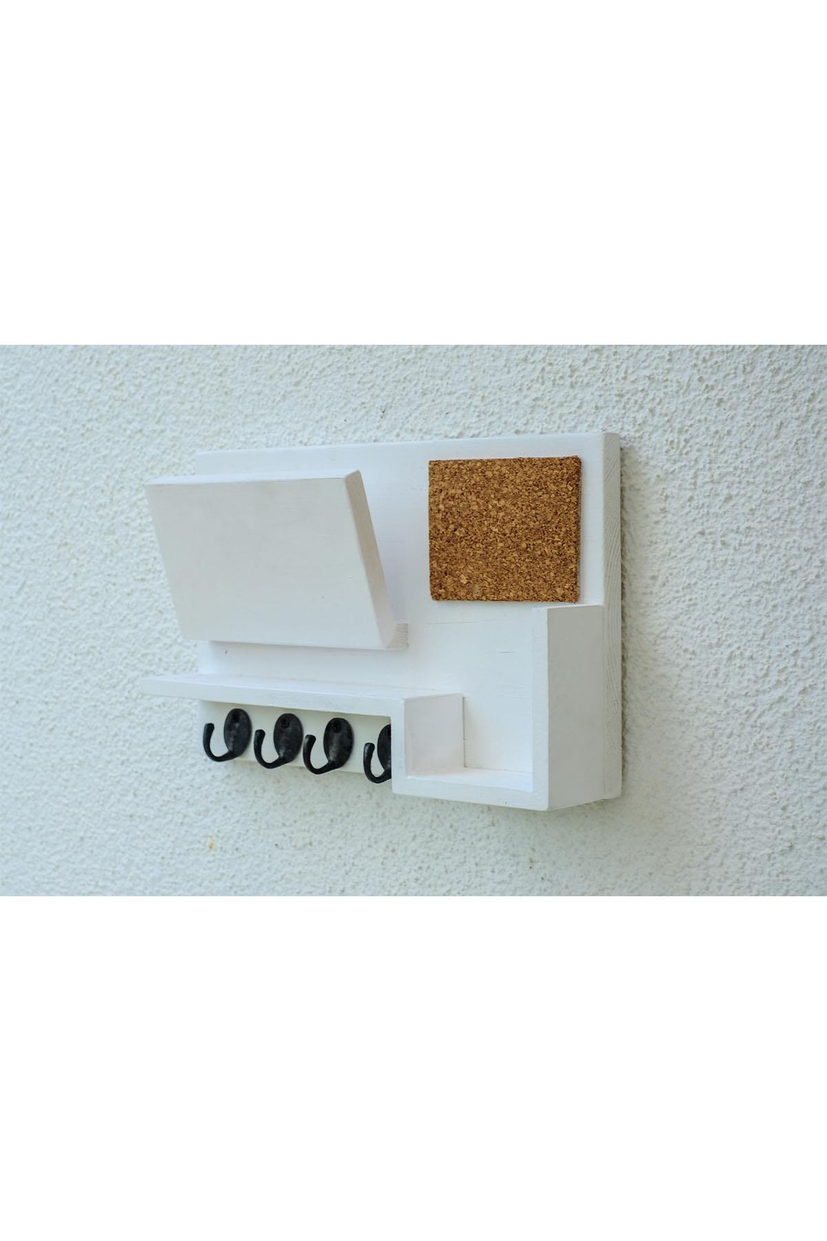 Jasmin White Handmade Cork Board Keychain