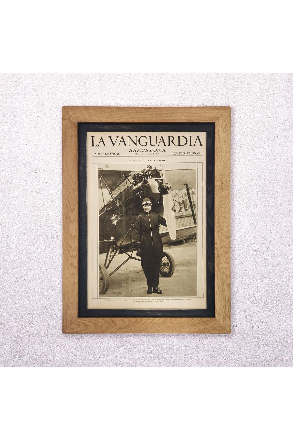 Orijinal Antika İspanyol Meşe Çerçeveli Dergi Kapağı: “La Vanguardia – Barselona” 15 Mayıs 1930 – Pitoresk Katalonya