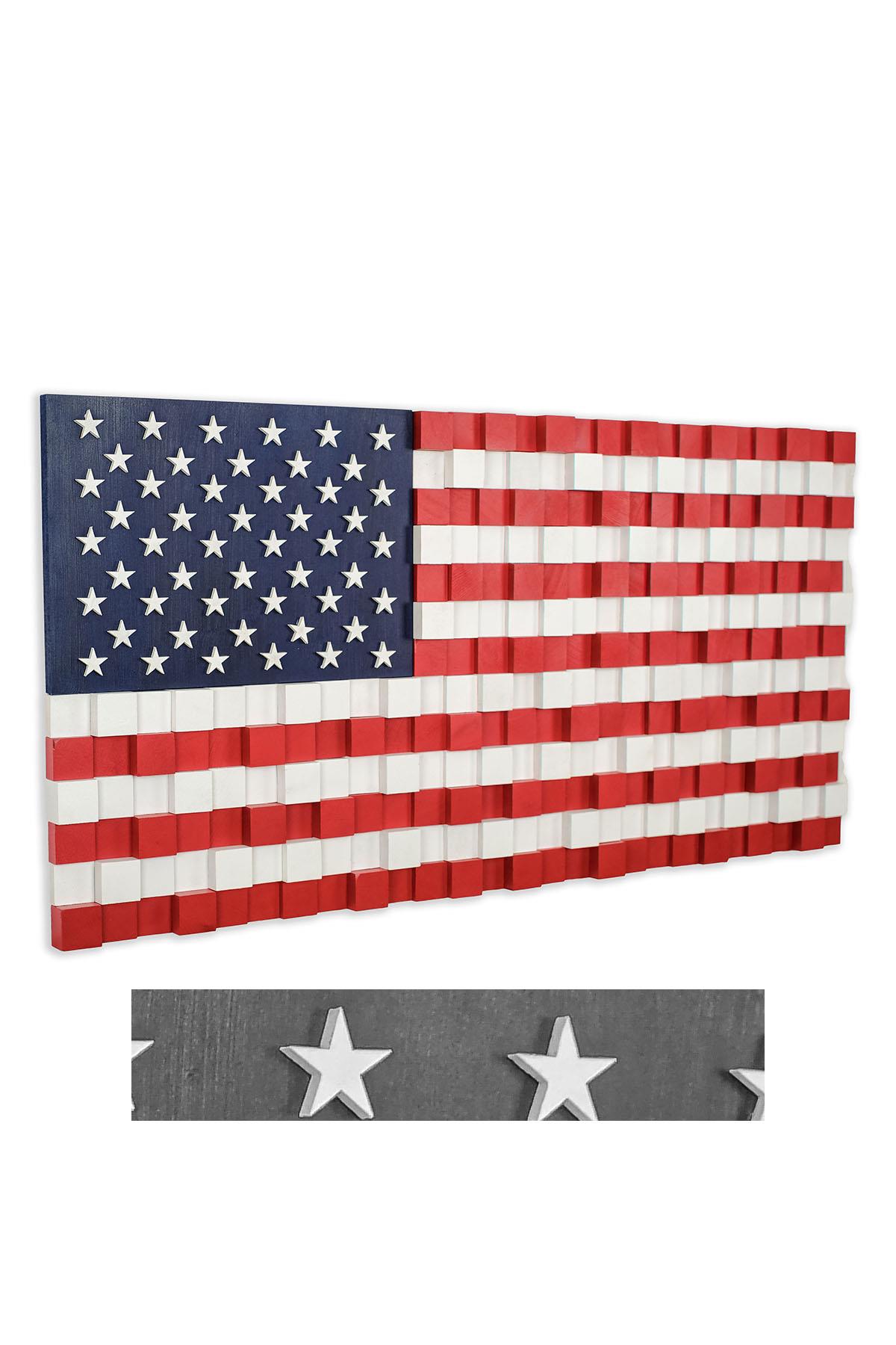 US Flag Handmade Mosaic Wood Wall Art