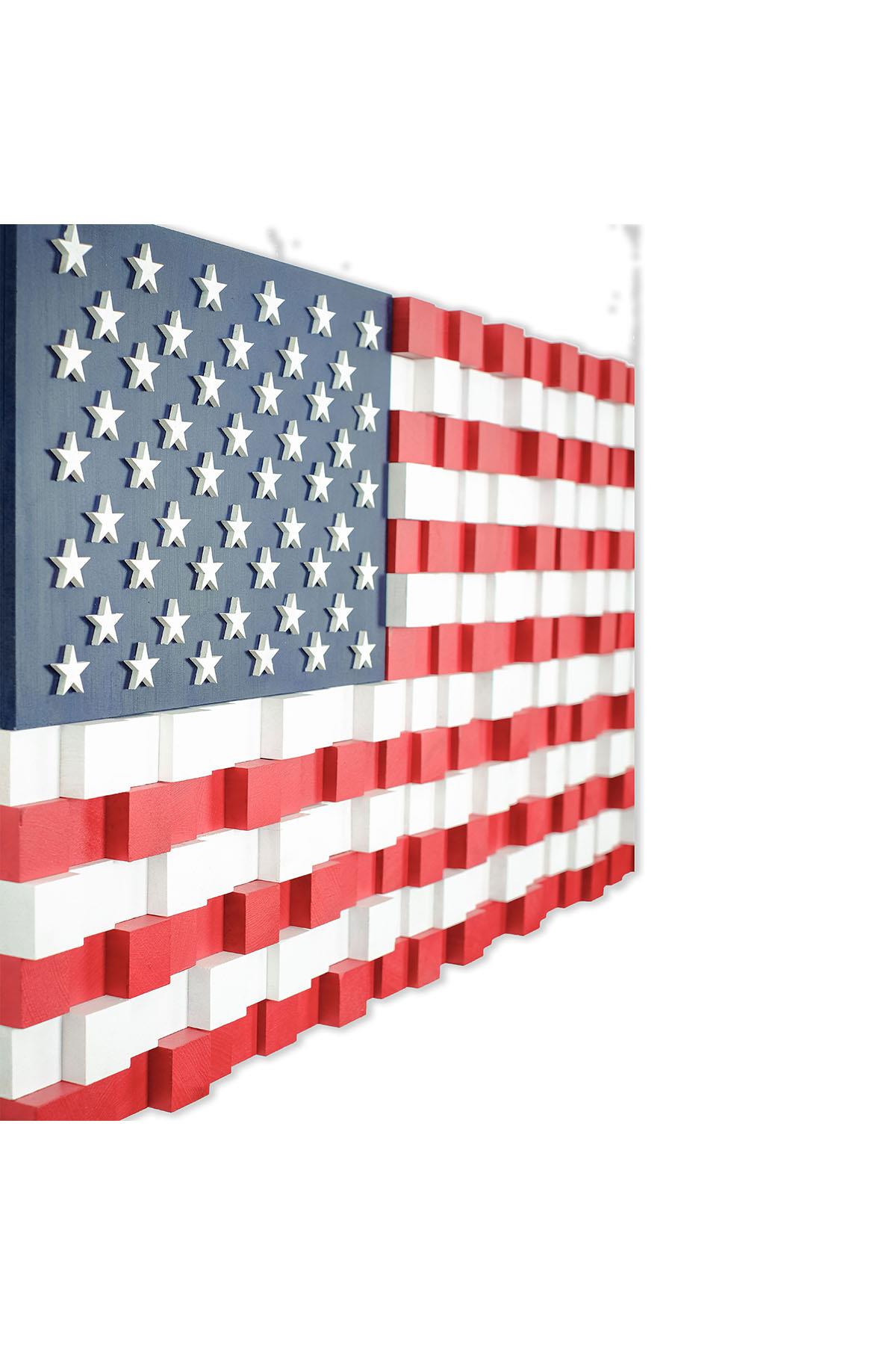 US Flag Handmade Mosaic Wood Wall Art