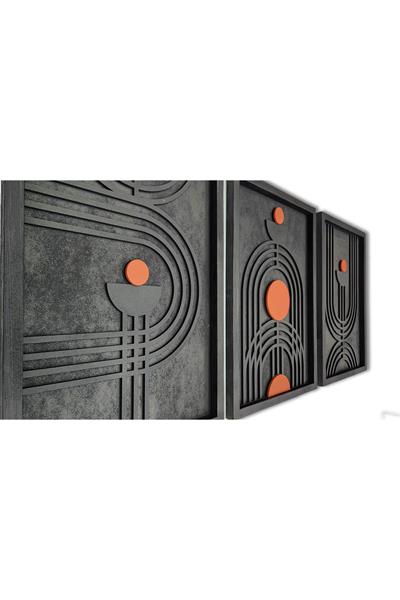 GeoCoral Geometrik Ahşap Duvar Tablosu