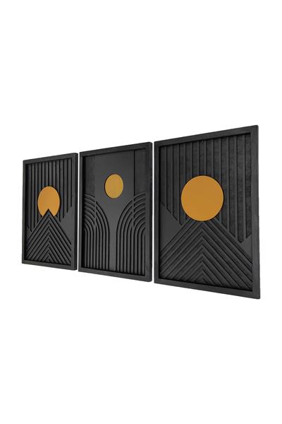 GeoPacman Geometrik Ahşap Duvar Tablosu
