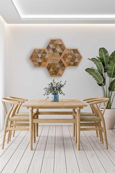 heXagon Rustic Handmade Hexagon Wooden Wall Painting