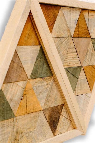 triAngle Rustic Handmade Triangle Wooden Wall Painting