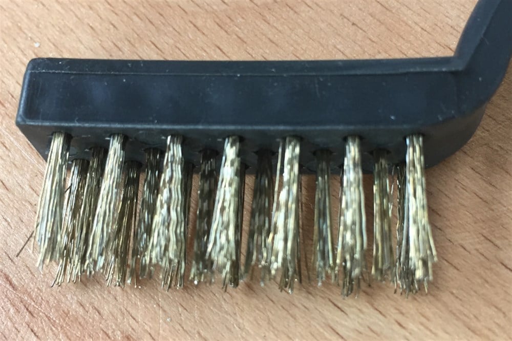 Mini Saplı Sarı Tel Fırça-Siyah Plastik Saplı