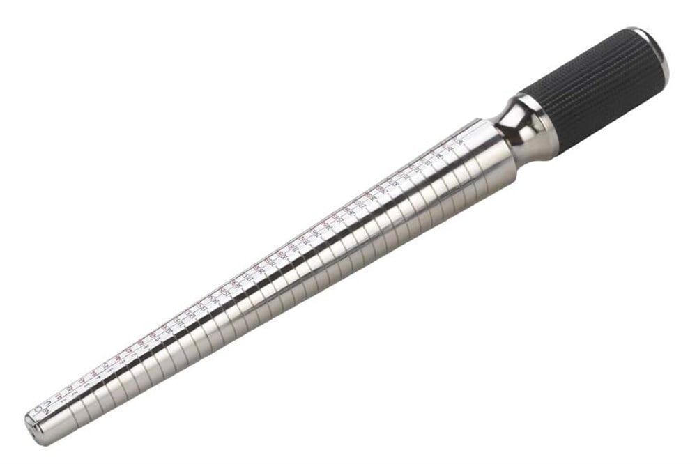 CTS-1584 Alüminyum Yüzük Ölçü Malafa-Süper-PVC Siyah Sap