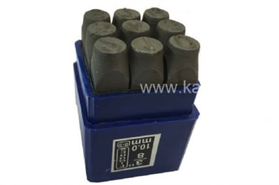 Rakam Damga Seti 0-9   10 mm-Plastik Kutu