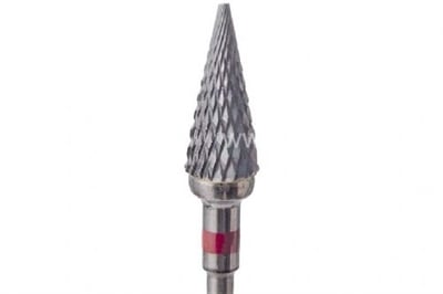 Karbayt Freze Sivri Konik 6 mm-Medium-2 Cut-Kırmızı Bant