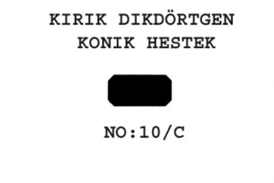 10/C Konik Heştek Kırık Dikdörtgen 5x2,5/15x7,5  17'