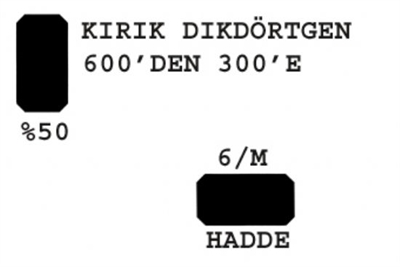 6/M Dikdörtgen Hadde 600-300