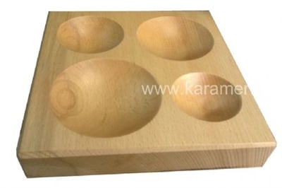 GS-569A Ağaç Zar Düz-4 Yuvalı 10/8,5/7,4/6,3 cm Çaplı