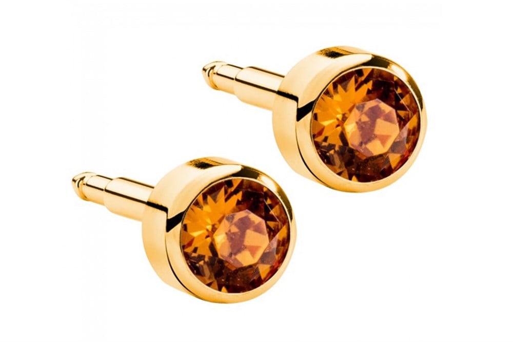 Nina Kulak Delme Küpesi - Gold Topaz