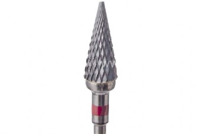 Karbayt Freze Sivri Konik 6 mm-Medium-2 Cut-Kırmızı Bant