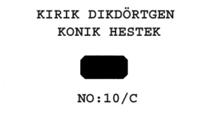 10/C Konik Heştek Kırık Dikdörtgen 5x2,5/15x7,5  17'