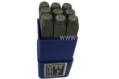 Rakam Damga Seti 0-9   6 mm-Plastik Kutu