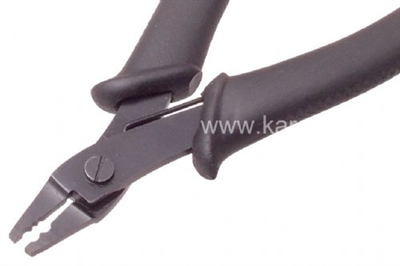 Boncuk Teli Bükme Pensesi-Düz-Yuvarlak Kanallı Ağızlar-Siyah PVC Sap