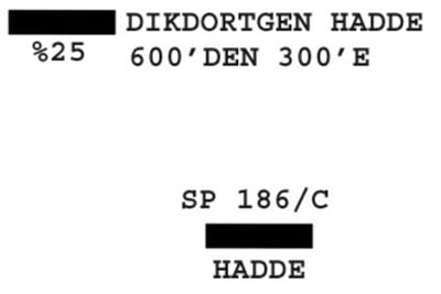 SP 186/C Dikdörtgen Hadde  600-300