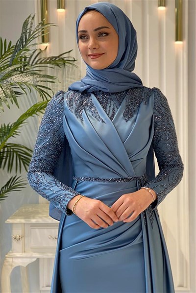 Pınar Şems Akra Abiye İndigo
