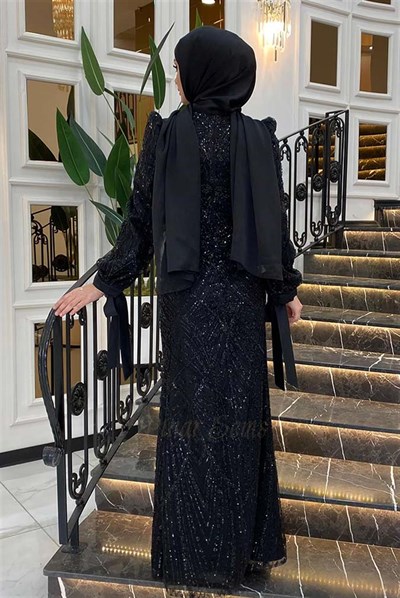 Pınar Şems Aylin Abiye Siyah