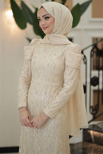 Pınar Şems Damla Abiye Gold