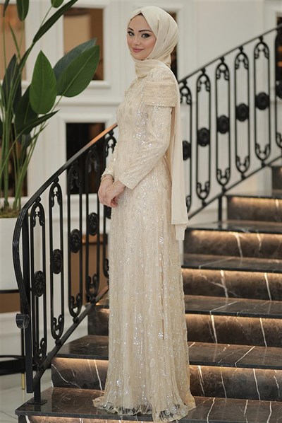 Pınar Şems Damla Abiye Gold