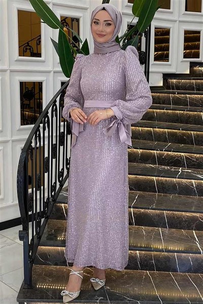 Pınar Şems Evla Abiye Lila