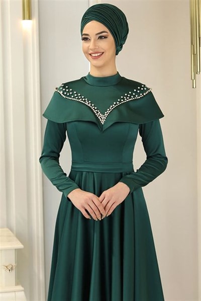 Pınar Şems Flover Abiye Zümrüt