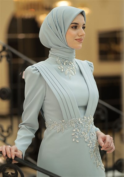 Pınar Şems Gökçen Abiye Mavi