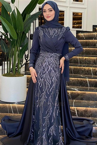Pınar Şems Hafsa Abiye İndigo