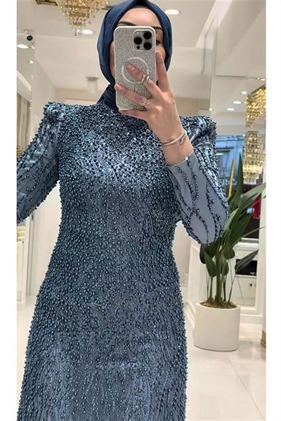 Pınar Şems Jülide Abiye İndigo